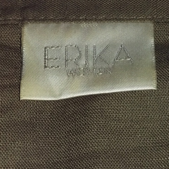 Erika Woman Olive Gold Threading Embroidery Top - Picture 5 of 6